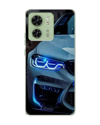 Чохол для Motorola Edge 40 з картинкою «Погляд BMW з синіми фарами»