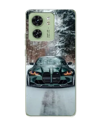 Чохол для Motorola Edge 40 з картинкою «BMW у зимовому лісі»
