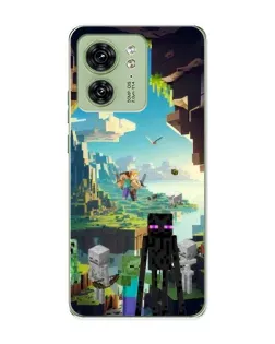 Чехол для Motorola Edge 40 с картинкой «Эндермен в лесу»
