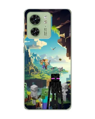 Чехол для Motorola Edge 40 с картинкой «Эндермен в лесу»