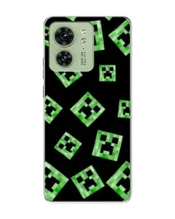 Чехол для Motorola Edge 40 с картинкой «Паттерн с криперами»
