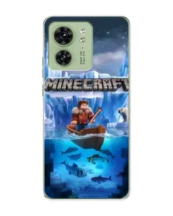 Чехол для Motorola Edge 40 с картинкой «Minecraft ледяной мир»