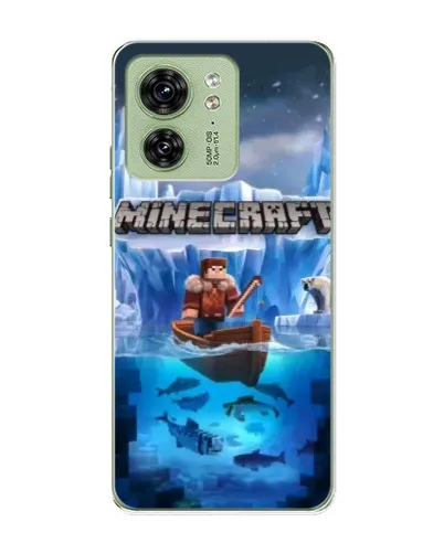 Чехол для Motorola Edge 40 с картинкой «Minecraft ледяной мир»