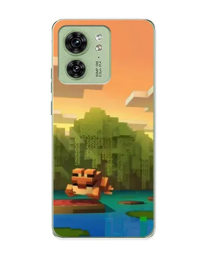 Чехол для Motorola Edge 40 с картинкой «Майнкрафт закат солнца»
