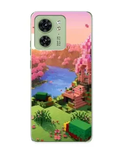 Чехол для Motorola Edge 40 с картинкой «Розовое дерево Minecraft»