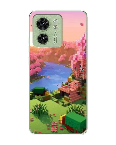 Чехол для Motorola Edge 40 с картинкой «Розовое дерево Minecraft»