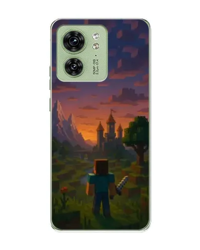 Чехол для Motorola Edge 40 с картинкой «Стив у башни»