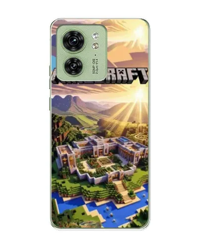 Чехол для Motorola Edge 40 с картинкой «Minecraft панорама»