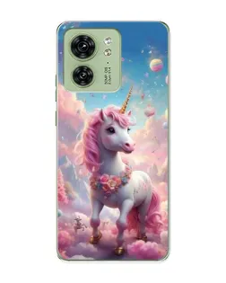 Чохол для Motorola Edge 40 з картинкою «Єдиноріг серед хмар»