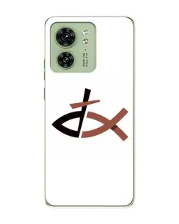 Чехол для Motorola Edge 40 с картинкой «Рыба и крест»