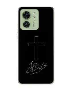 Чехол для Motorola Edge 40 с картинкой «Графический крест Jesus»