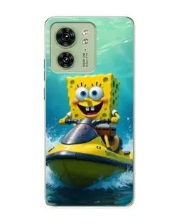 Чохол для Motorola Edge 40 з картинкою «Спанч Боб на гідроциклі»