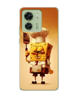 Чехол для Motorola Edge 40 с картинкой «Губка Боб повар»