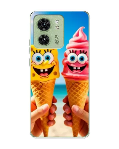 Чехол для Motorola Edge 40 с картинкой «Спанч Боб мороженое»