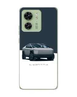 Чохол для Motorola Edge 40 з картинкою «Сріблястий Cybertruck Tesla»