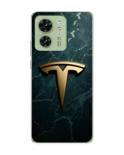 Чохол для Motorola Edge 40 з картинкою «Мармурова Tesla Gold»