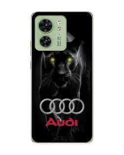 Чехол для Motorola Edge 40 с картинкой «Пантера и Audi»