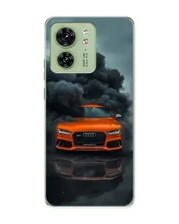 Чехол для Motorola Edge 40 с картинкой «Audi в облаках дыма»