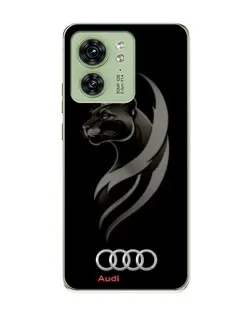Чехол для Motorola Edge 40 с картинкой «Графика — пантера и Audi»