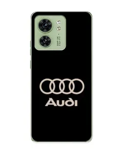 Чехол для Motorola Edge 40 с картинкой «Audi — золотой логотип»