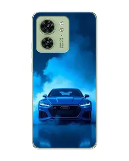 Чехол для Motorola Edge 40 с картинкой «Audi — голубая энергия»
