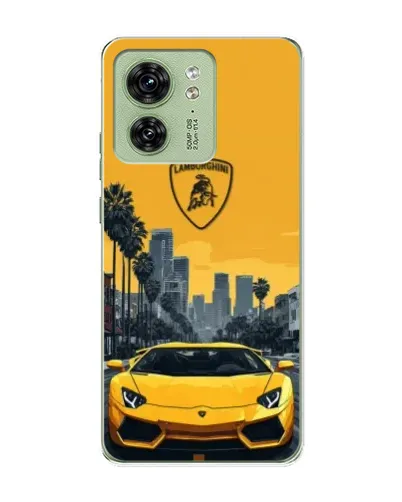 Чохол для Motorola Edge 40 з картинкою «Жовтий Lamborghini місто»