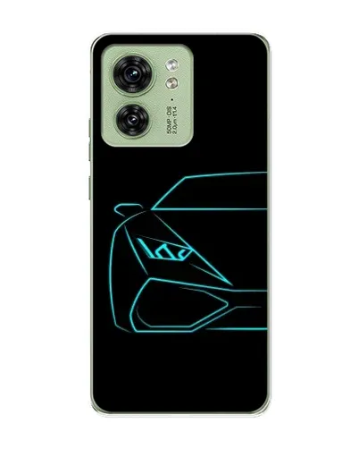 Чохол для Motorola Edge 40 з картинкою «Блакитний силует Lamborghini»