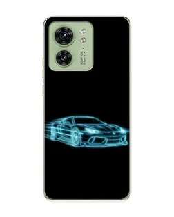 Чохол для Motorola Edge 40 з картинкою «Неоновий контур Lamborghini»