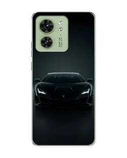 Чохол для Motorola Edge 40 з картинкою «Чорний Lamborghini Aventador»