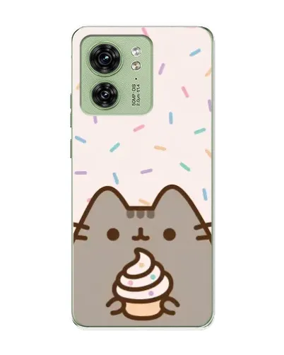 Чехол для Motorola Edge 40 с картинкой «Пушин с кексом»