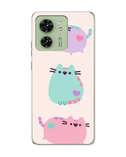 Чехол для Motorola Edge 40 с картинкой «Pusheen трио»