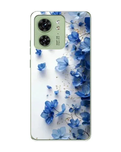 Чехол для Motorola Edge 40 с картинкой «Голубой цветочный каскад»