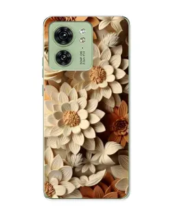 Чехол для Motorola Edge 40 с картинкой «Бежевый флористический декор»