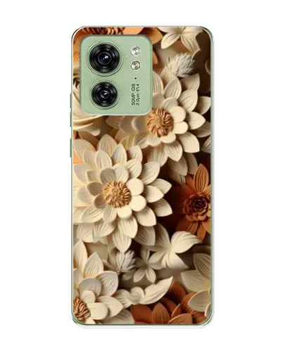 Чехол для Motorola Edge 40 с картинкой «Бежевый флористический декор»