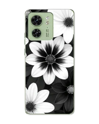 Чехол для Motorola Edge 40 с картинкой «Монохромные астры»