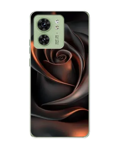 Чехол для Motorola Edge 40 с картинкой «Шелковая черная роза»
