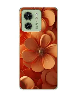 Чехол для Motorola Edge 40 с картинкой «Оранжевый макро цветок»
