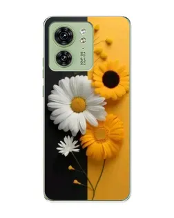 Чехол для Motorola Edge 40 с картинкой «Подсолнух и ромашка»