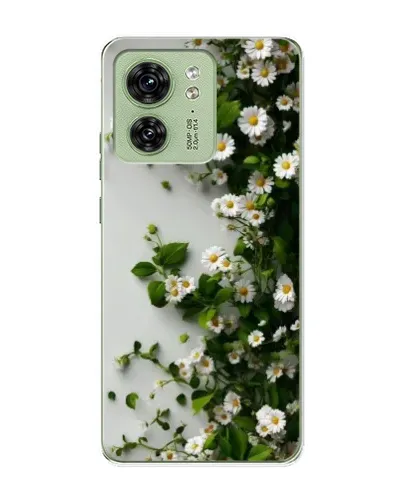 Чехол для Motorola Edge 40 с картинкой «Ветка мелких белых цветов»