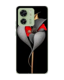 Чехол для Motorola Edge 40 с картинкой «Серебряный фантазийный цветок»