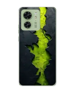 Чохол для Motorola Edge 40 з картинкою «Салатовий розлом скелі»