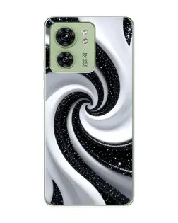 Чохол для Motorola Edge 40 з картинкою «Чорно-біла спіраль»