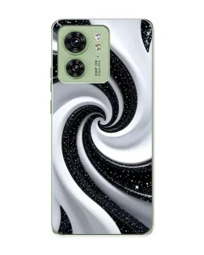 Чохол для Motorola Edge 40 з картинкою «Чорно-біла спіраль»