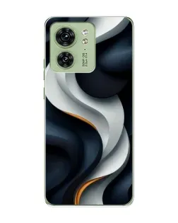 Чохол для Motorola Edge 40 з картинкою «Об'ємні чорно-білі стрічки»