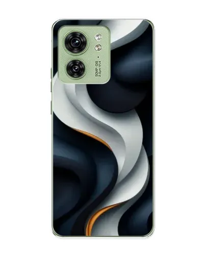 Чохол для Motorola Edge 40 з картинкою «Об'ємні чорно-білі стрічки»