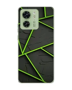 Чохол для Motorola Edge 40 з картинкою «Зелені геометричні лінії»