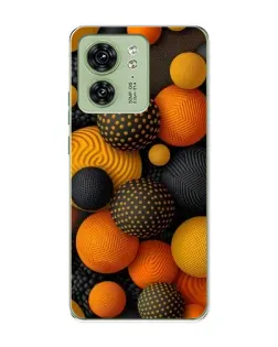 Чохол для Motorola Edge 40 з картинкою «Об'ємні помаранчеві сфери»