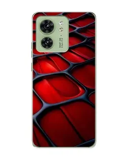 Чохол для Motorola Edge 40 з картинкою «Червона глянцева сітка»