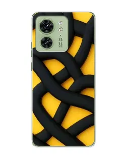 Чохол для Motorola Edge 40 з картинкою «Чорне жовте переплетення»