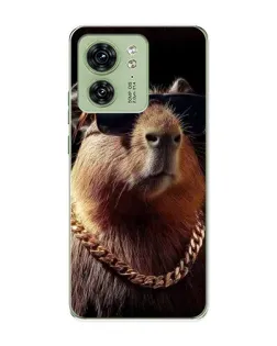 Чохол для Motorola Edge 40 з картинкою «Капібара золотий ланцюг»